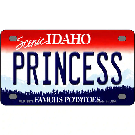 Princess Idaho Metal Novelty License Plate 4" x 2.2" (MLP)