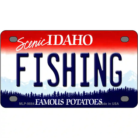 Fishing Idaho Metal Novelty License Plate 4" x 2.2" (MLP)