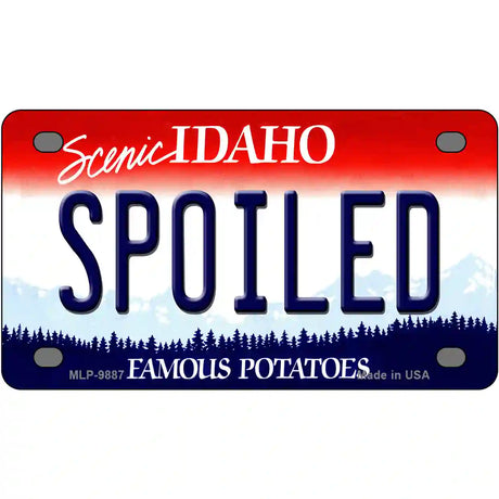 Spoiled Idaho Metal Novelty License Plate 4" x 2.2" (MLP)