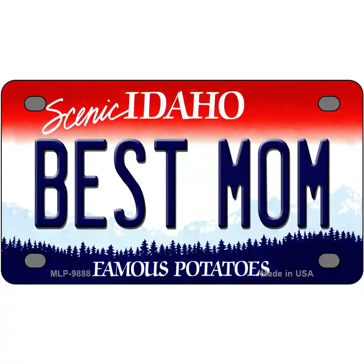 Best Mom Idaho Metal Novelty License Plate 4" x 2.2" (MLP)