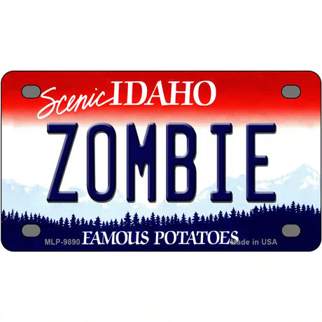 Zombie Idaho Metal Novelty License Plate 4" x 2.2" (MLP)