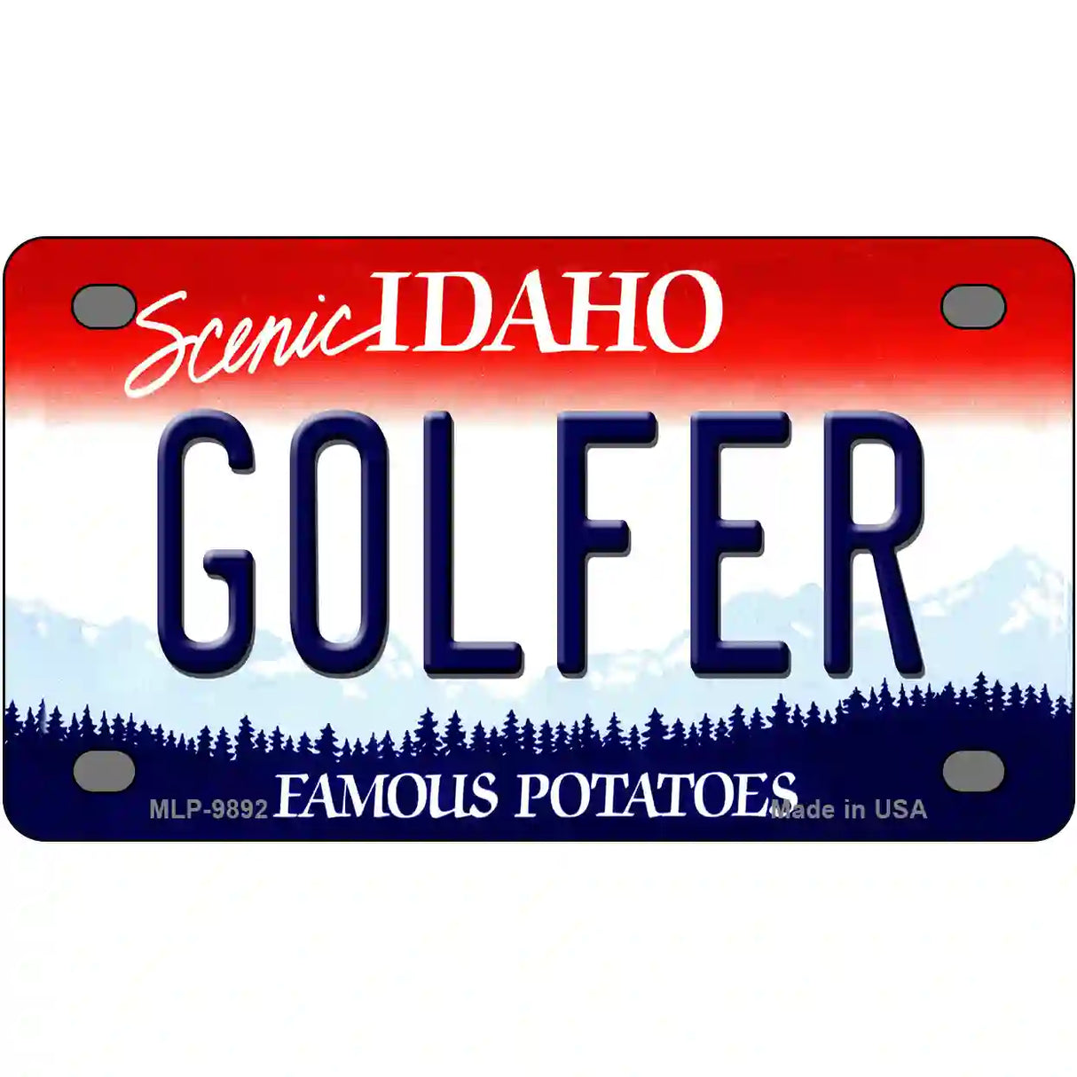 Golfer Idaho Metal Novelty License Plate 4" x 2.2" (MLP)