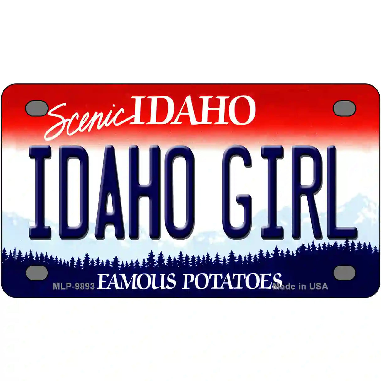 Idaho Girl Idaho Metal Novelty License Plate 4" x 2.2" (MLP)