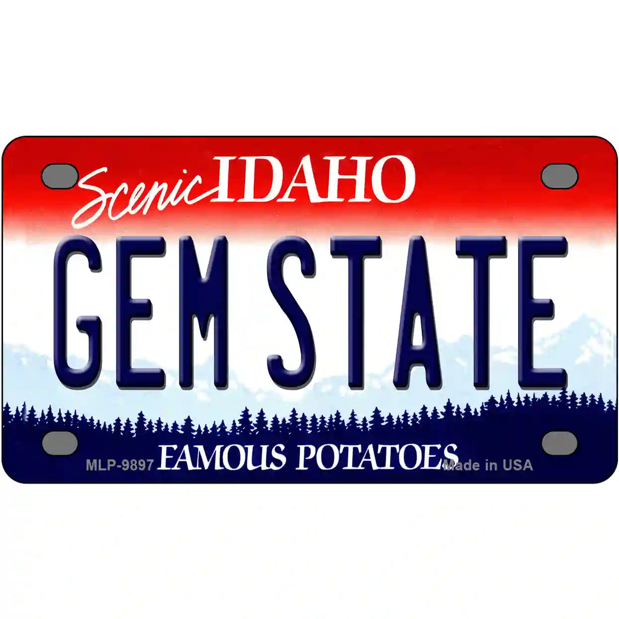 Gem State Idaho Metal Novelty License Plate 4" x 2.2" (MLP)