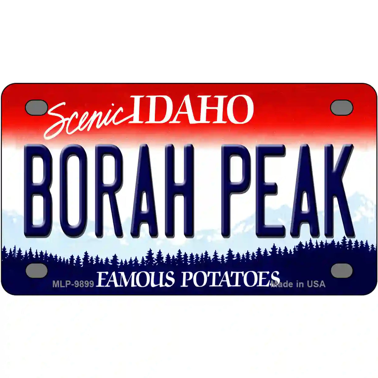 Borah Peak Idaho Metal Novelty License Plate 4" x 2.2" (MLP)