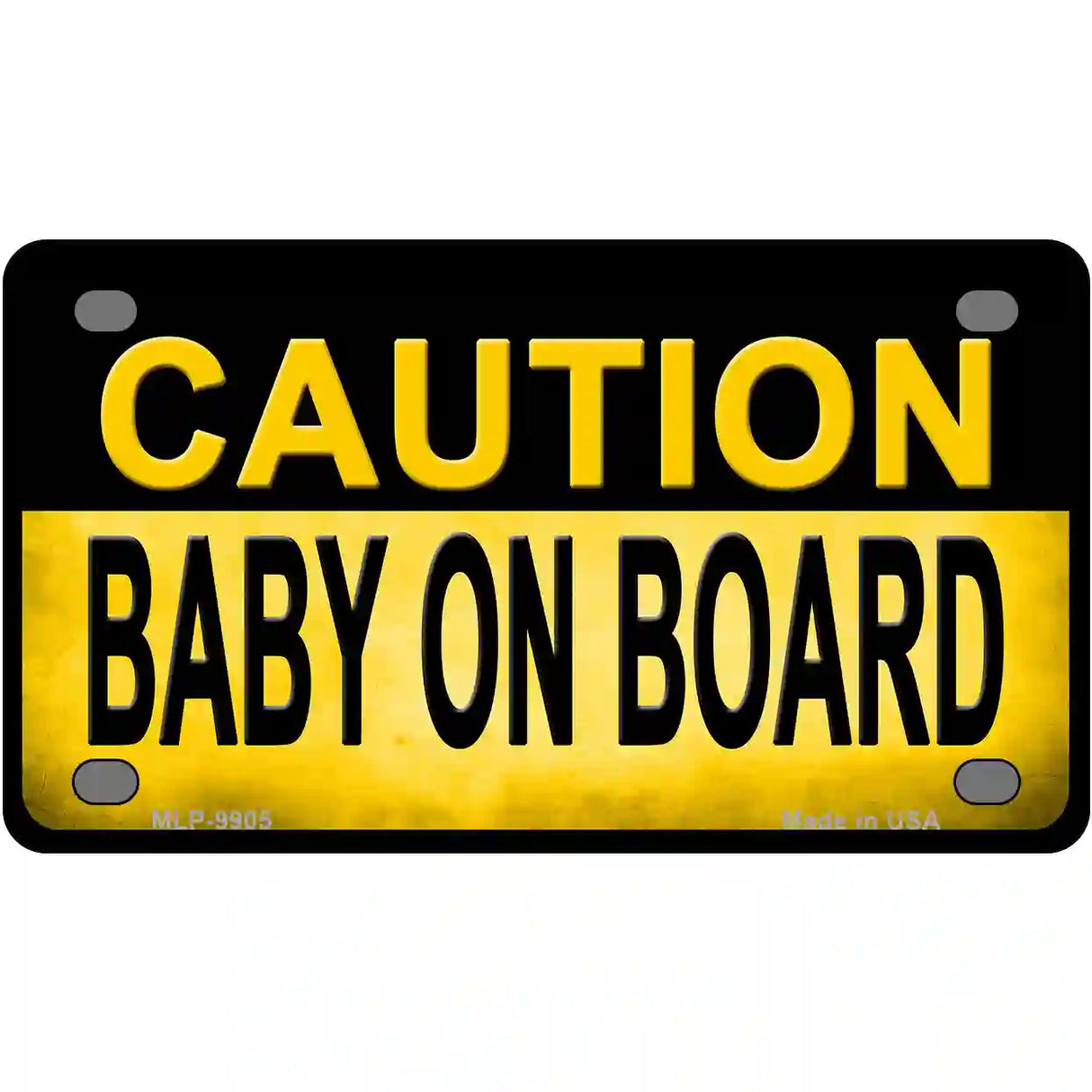 Caution Baby On Board Metal Novelty License Plate 4" x 2.2" (MLP)