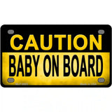 Caution Baby On Board Metal Novelty License Plate 4" x 2.2" (MLP)