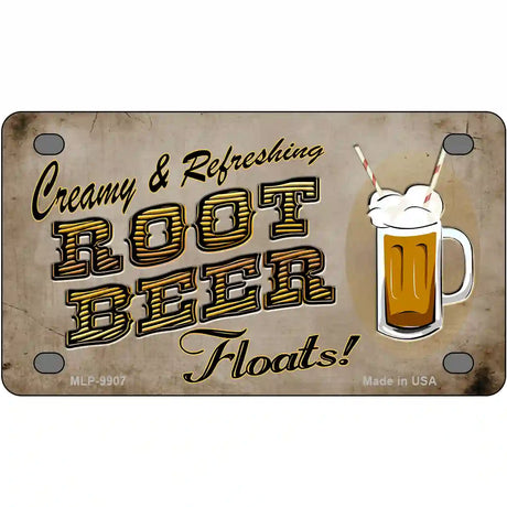 Root Beer Floats Metal Novelty License Plate 4" x 2.2" (MLP)