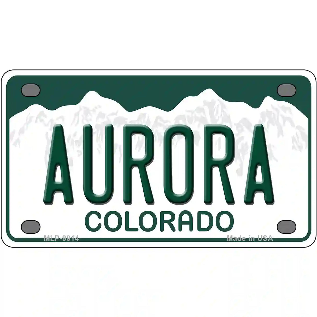 Aurora Colorado Metal Novelty License Plate 4" x 2.2" (MLP)