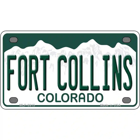 Fort Collins Colorado Metal Novelty License Plate 4" x 2.2" (MLP)