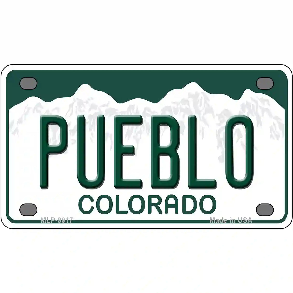 Pueblo Colorado Metal Novelty License Plate 4" x 2.2" (MLP)