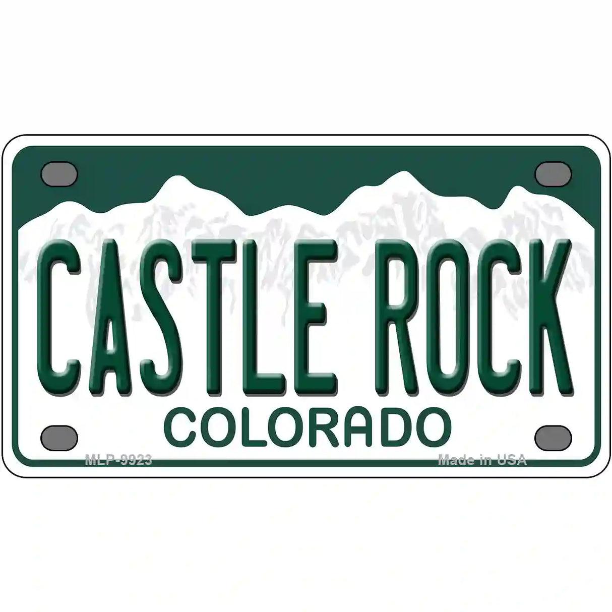 Castle Rock Colorado Metal Novelty License Plate 4" x 2.2" (MLP)