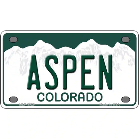 Aspen Colorado Metal Novelty License Plate 4" x 2.2" (MLP)