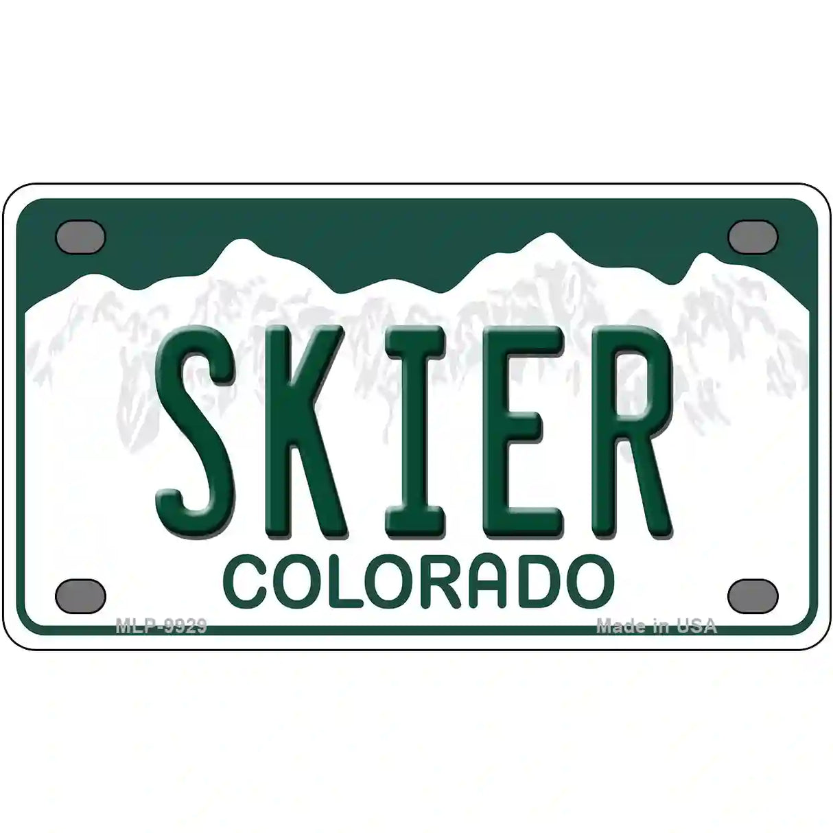 Skier Colorado Metal Novelty License Plate 4" x 2.2" (MLP)