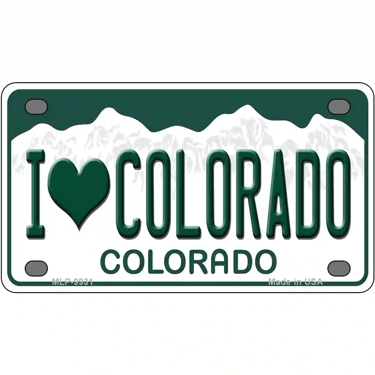 I Love Colorado Metal Novelty License Plate 4" x 2.2" (MLP)