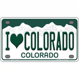 I Love Colorado Metal Novelty License Plate 4" x 2.2" (MLP)