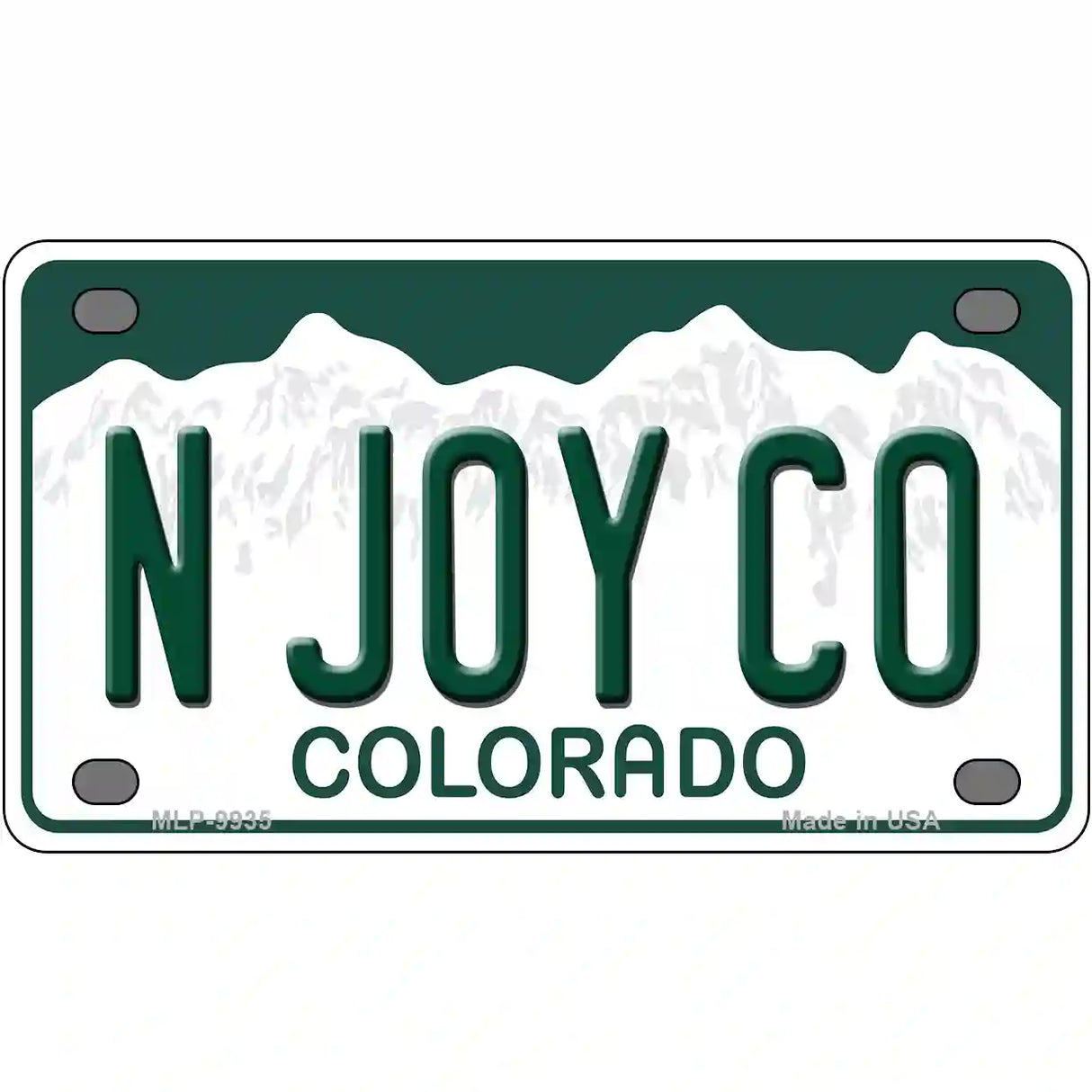 N Joy CO Colorado Metal Novelty License Plate 4" x 2.2" (MLP)