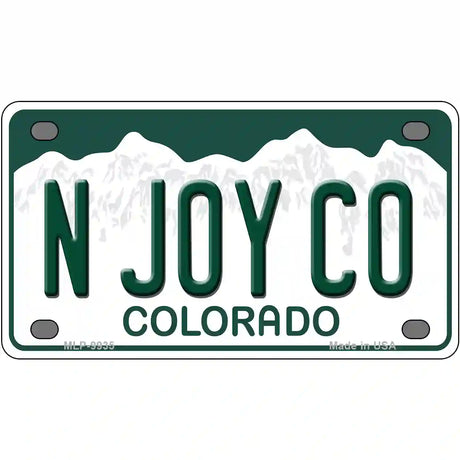 N Joy CO Colorado Metal Novelty License Plate 4" x 2.2" (MLP)