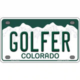 Golfer Colorado Metal Novelty License Plate 4" x 2.2" (MLP)