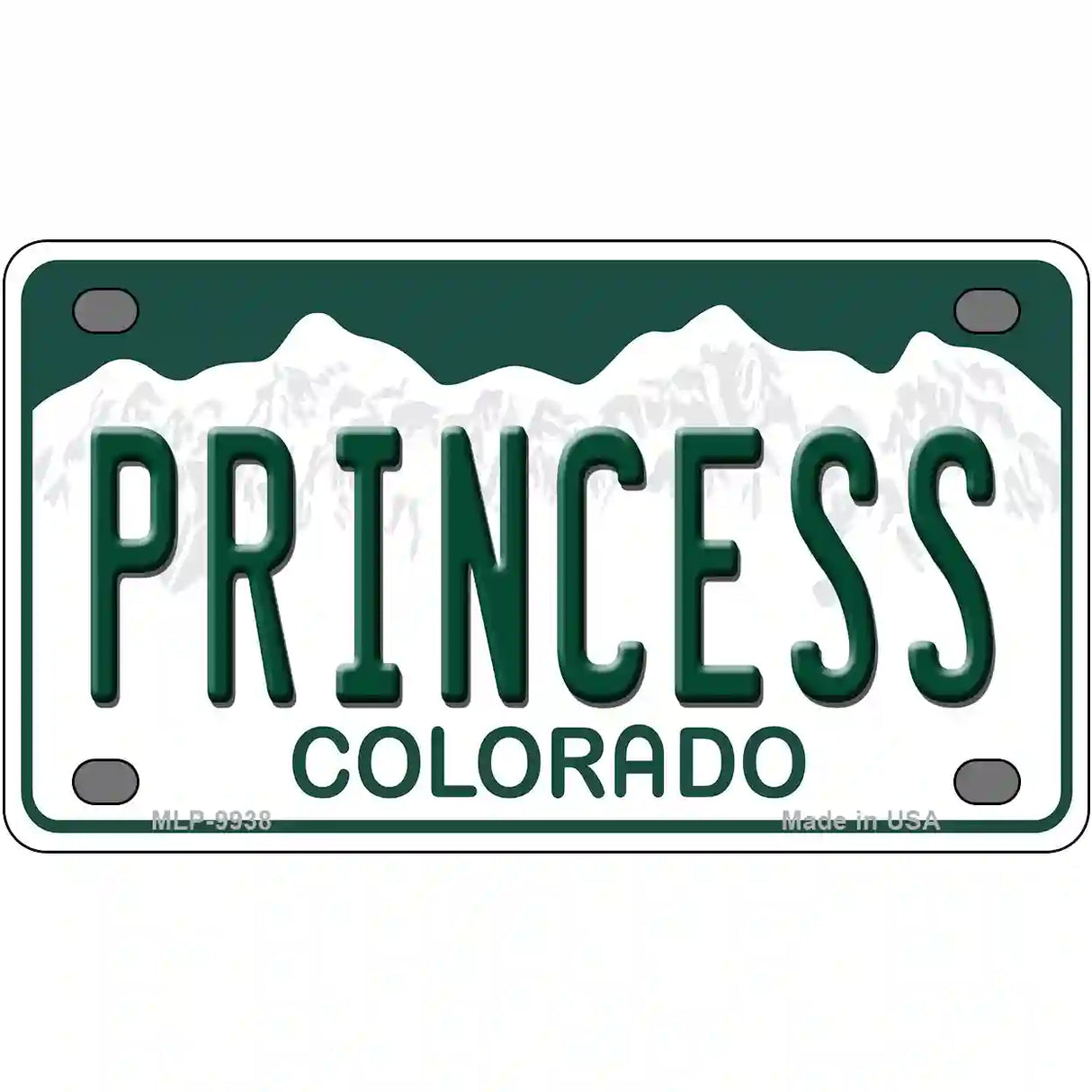 Princess Colorado Metal Novelty License Plate 4" x 2.2" (MLP)