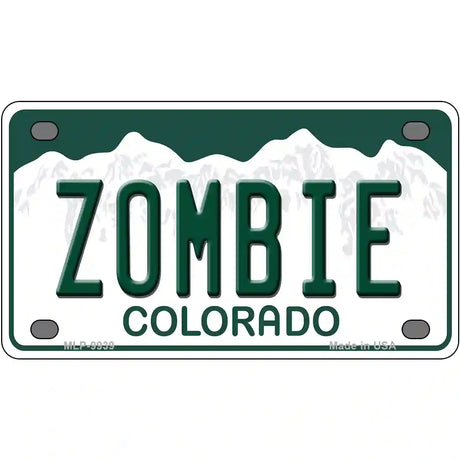 Zombie Colorado Metal Novelty License Plate 4" x 2.2" (MLP)