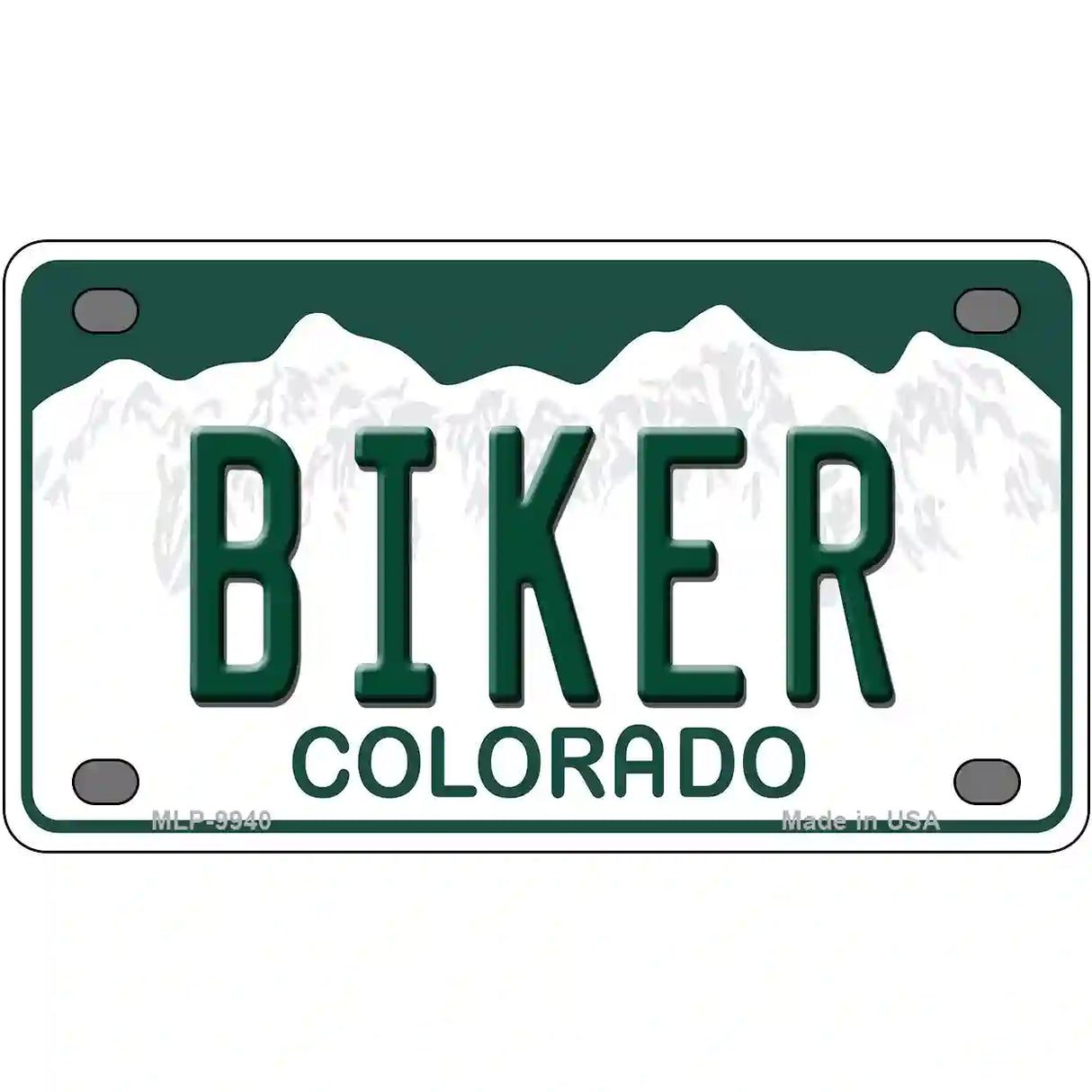 Biker Colorado Metal Novelty License Plate 4" x 2.2" (MLP)