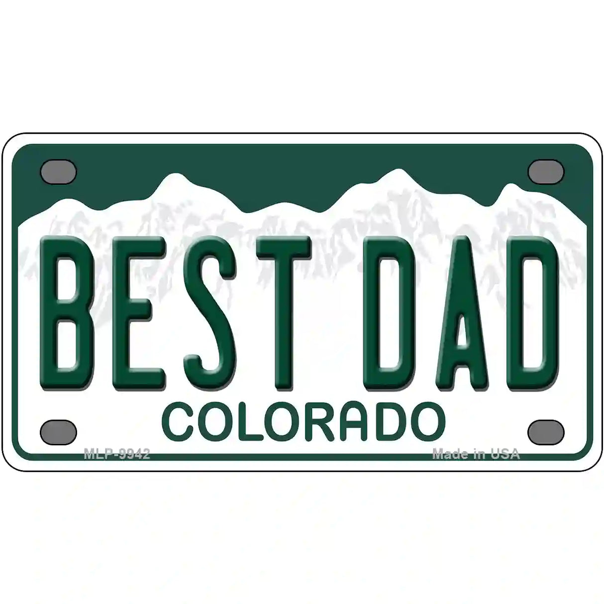 Best Dad Colorado Metal Novelty License Plate 4" x 2.2" (MLP)