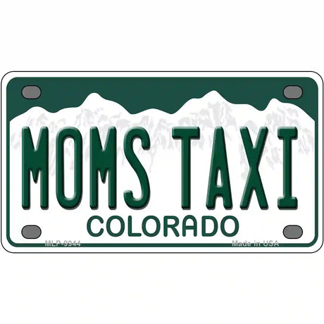 Moms Taxi Colorado Metal Novelty License Plate 4" x 2.2" (MLP)