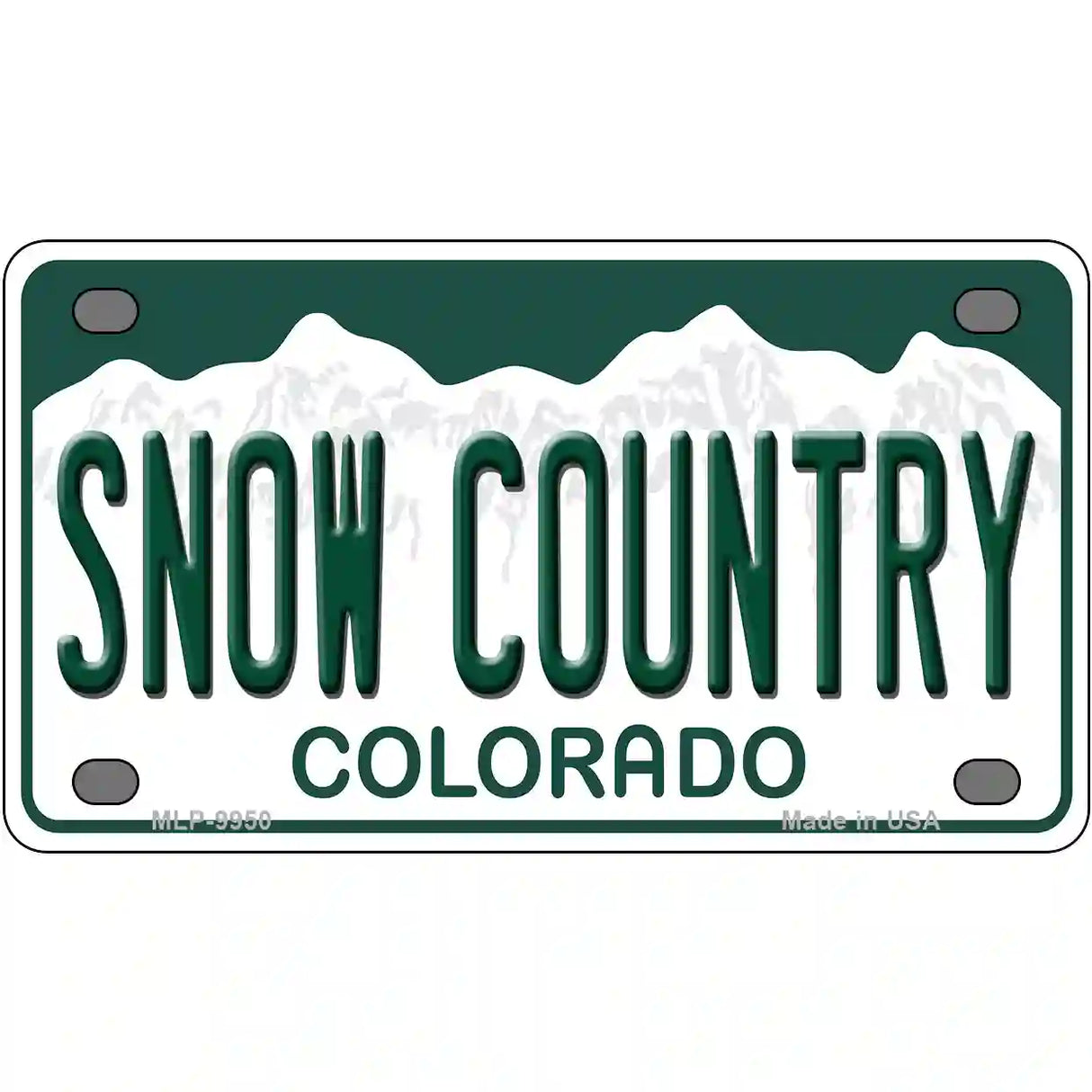 Snow Country Colorado Metal Novelty License Plate 4" x 2.2" (MLP)