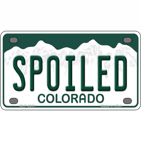 Spoiled Colorado Metal Novelty License Plate 4" x 2.2" (MLP)