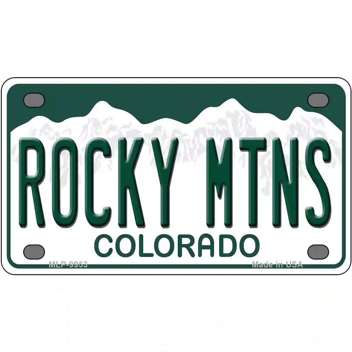 Rocky Mountains Colorado Metal Novelty License Plate 4" x 2.2" (MLP)