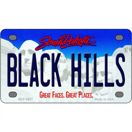 Black Hills South Dakota Metal Novelty License Plate 4" x 2.2" (MLP)