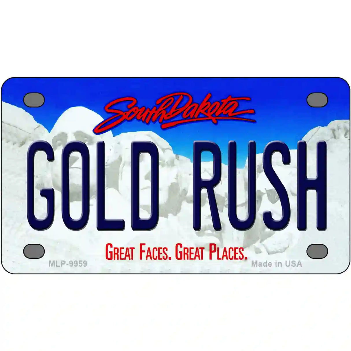 Gold Rush South Dakota Metal Novelty License Plate 4" x 2.2" (MLP)