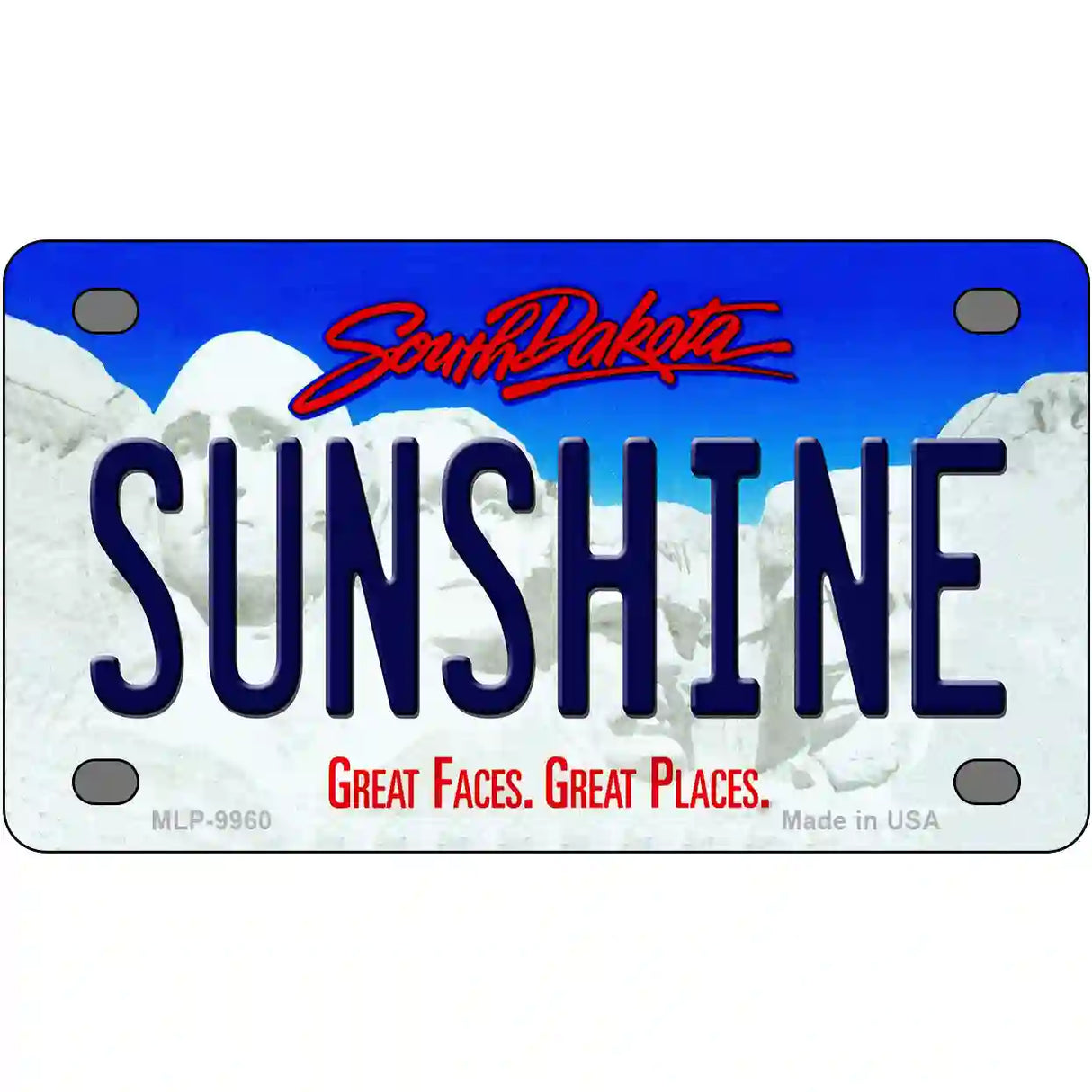 Sunshine South Dakota Metal Novelty License Plate 4" x 2.2" (MLP)