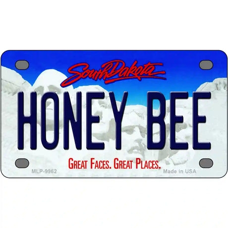 Honey Bee South Dakota Metal Novelty License Plate 4" x 2.2" (MLP)