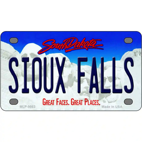 Sioux Falls South Dakota Metal Novelty License Plate 4" x 2.2" (MLP)