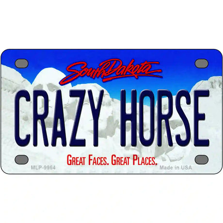 Crazy Horse South Dakota Metal Novelty License Plate 4" x 2.2" (MLP)