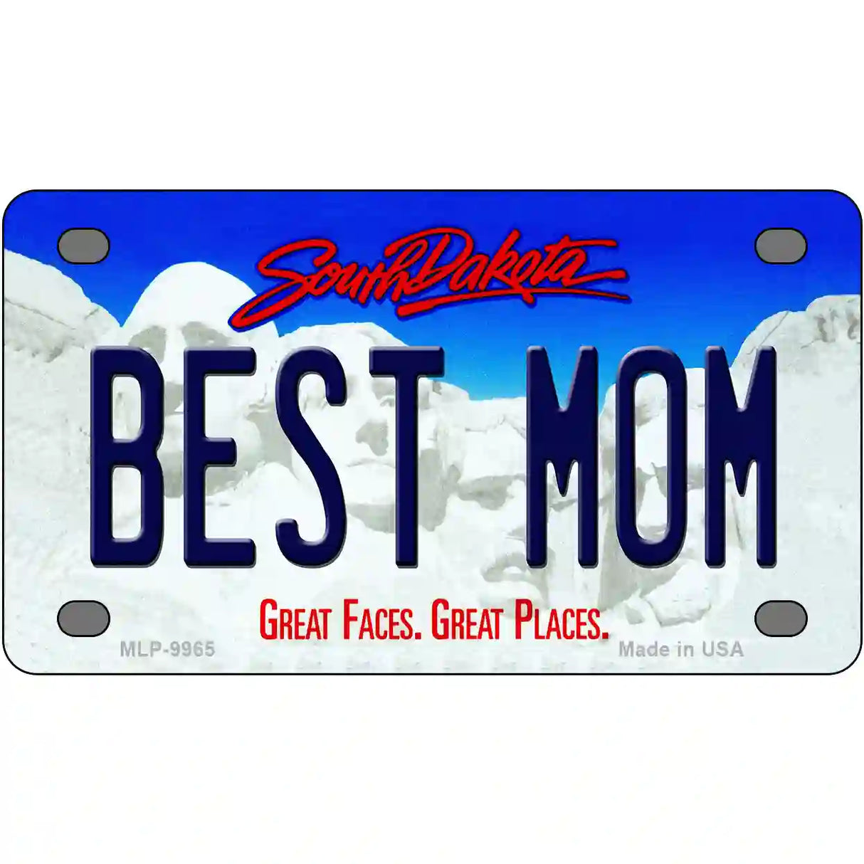 Best Mom South Dakota Metal Novelty License Plate 4" x 2.2" (MLP)