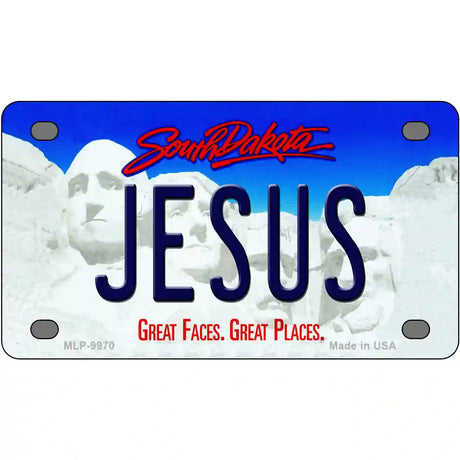 Jesus South Dakota Metal Novelty License Plate 4" x 2.2" (MLP)