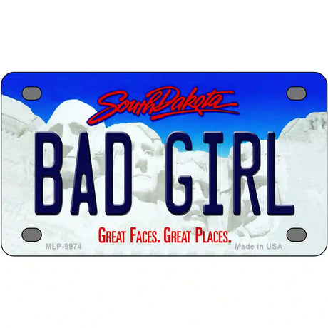 Bad Girl South Dakota Metal Novelty License Plate 4" x 2.2" (MLP)