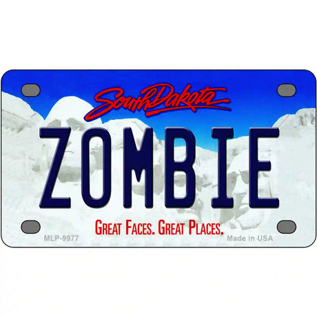 Zombie South Dakota Metal Novelty License Plate 4" x 2.2" (MLP)