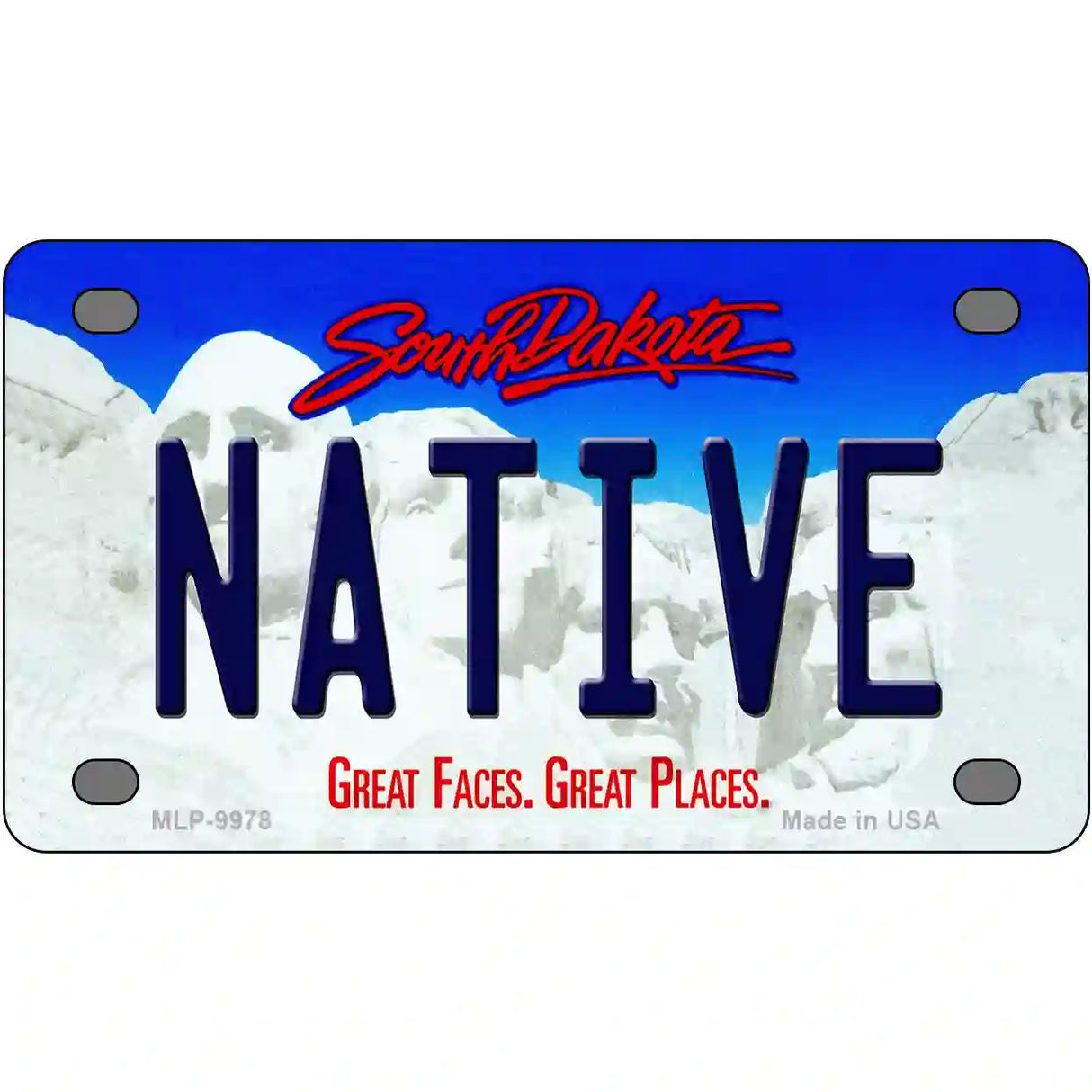 Native South Dakota Metal Novelty License Plate 4" x 2.2" (MLP)