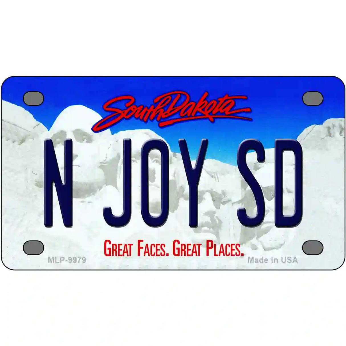 N Joy SD South Dakota Metal Novelty License Plate 4" x 2.2" (MLP)