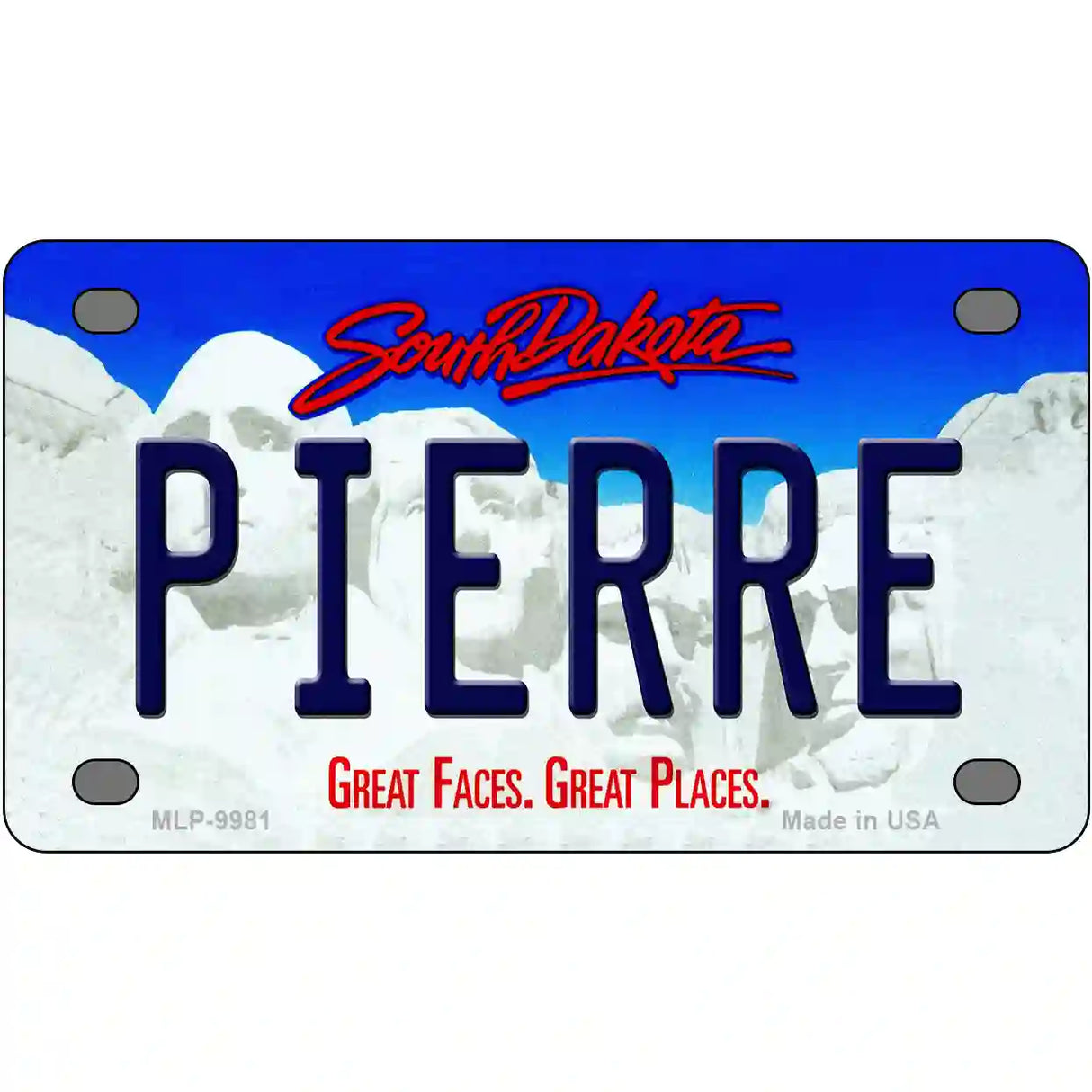 Pierre South Dakota Metal Novelty License Plate 4" x 2.2" (MLP)