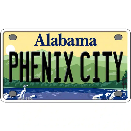 Phenix City Alabama Metal Novelty License Plate 4" x 2.2" (MLP)