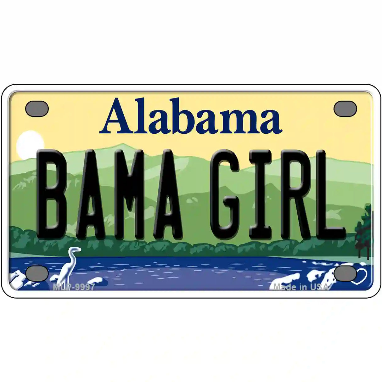 Bama Girl Alabama Metal Novelty License Plate 4" x 2.2" (MLP)