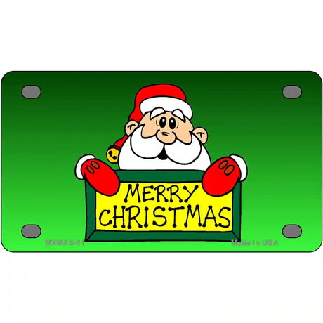 Merry Christmas Santa Metal Novelty License Plate 4" x 2.2" (MLP)