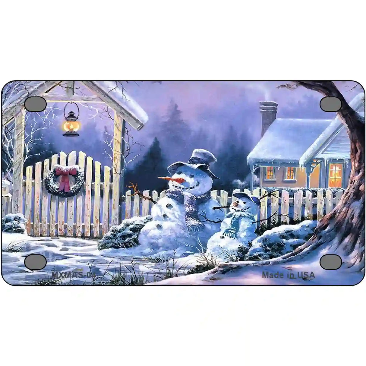 Snowmen Metal Novelty License Plate 4" x 2.2" (MLP)