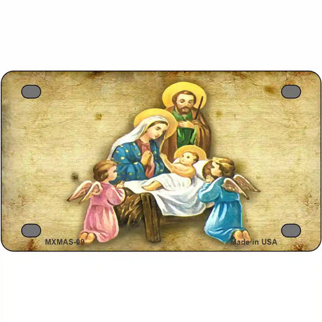 Christmas Manger Metal Novelty License Plate 4" x 2.2" (MLP)