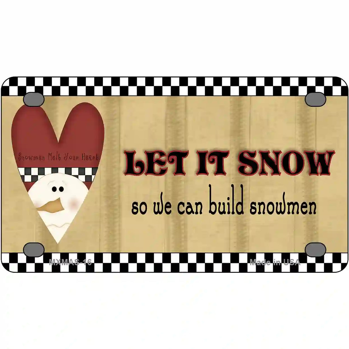 Let it Snow Metal Novelty License Plate 4" x 2.2" (MLP)